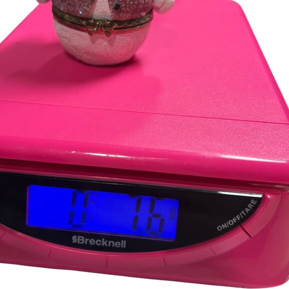 Glitter Snowman Trinket Box Hinged Holiday Decor Storage 3.5x3 - Picture 9 of 11